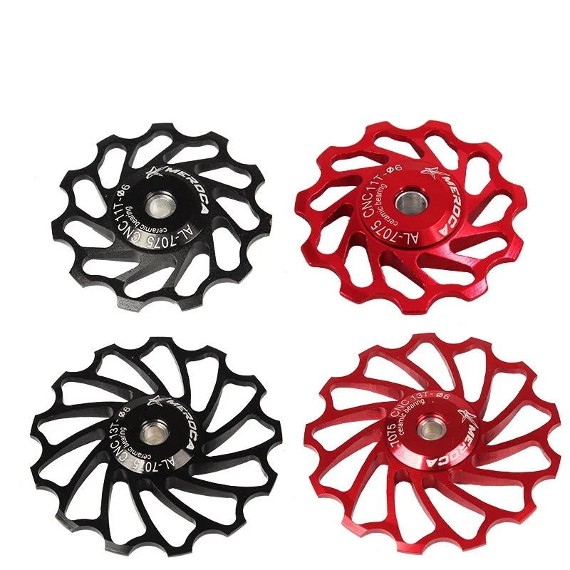 Meroca Mountain Bike Road Bicycle 11T 13T Alluminio Jockey Wheel Puleggia Deragliatore Posteriore Guida Cuscinetto In Ceramica