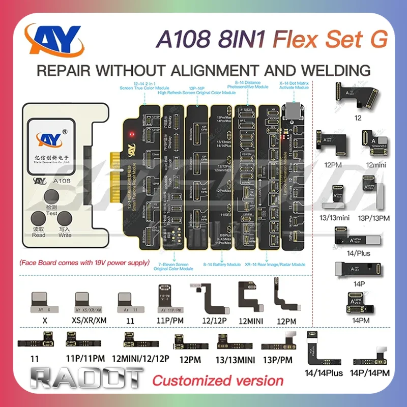 Ay A108 Dot Matrix Repair Cable Per Iphonex/Xr/11/12/13/14 Pro Max E Mini Camera Radar Repair Cable Dot Matrix Face Id Repair