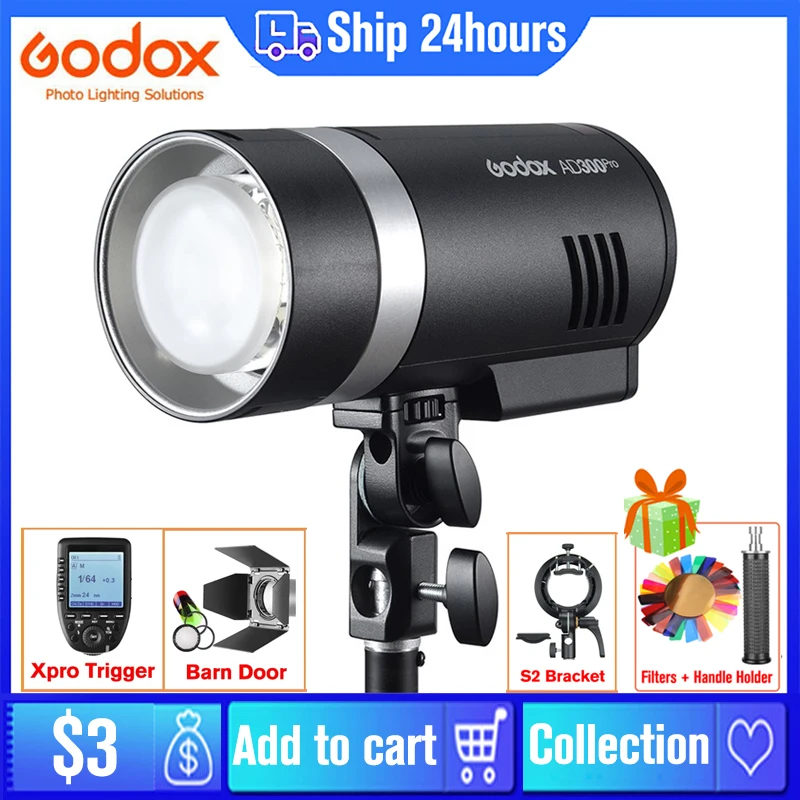Godox Ad300Pro Ad300 Pro Ttl Hss Pocket Flash Outdoor Speedlite Light Kit Per Canon Nikon Sony Fuji Olympus Panasonic Pentax