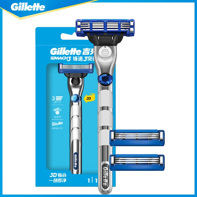 Originale Gillette Mach 3 Turbo Rasoio Da Barba Rasoio Manuale 3 Strati Lame Rasoio Galleggiante Testa Di Rasoio Rasoio Di Sicurezza Per Uomo Depilazi