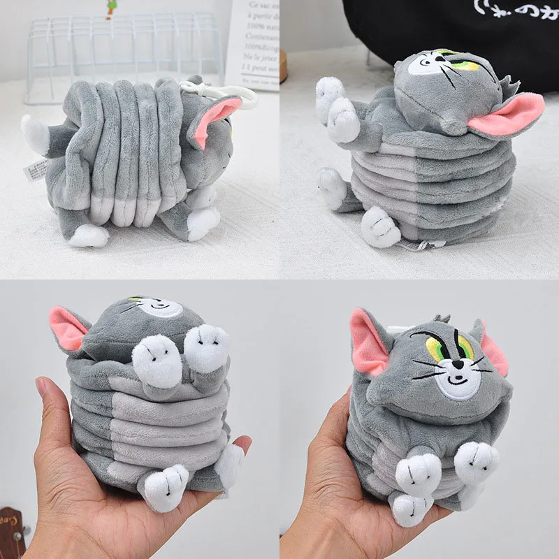 13Cm Tom E Jerry Portachiavi Creativo Giocattoli Divertenti Tom Cat Spring Cute Movie Borsa Periferica Zaino Ciondolo Decorazione Accessori