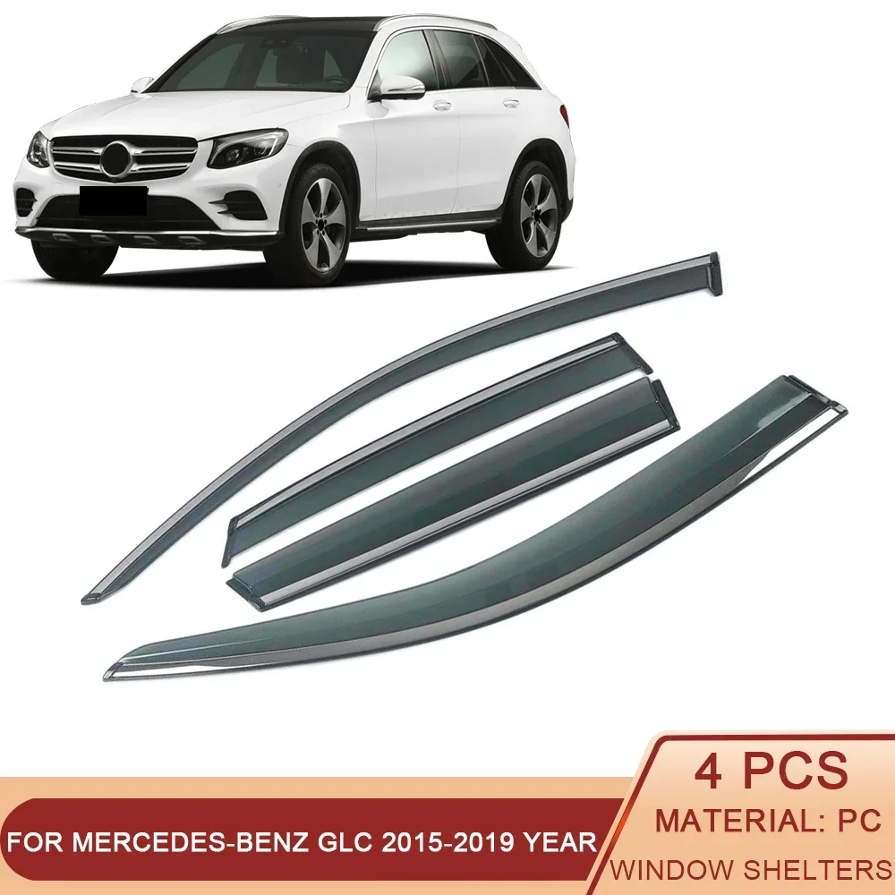 Per Mercedes-Benz Glc X253 Glc Coupe C253 2015-2023 Car Window Sun Rain Shade Visiere Shield Shelter Protector Cover Trim Frame