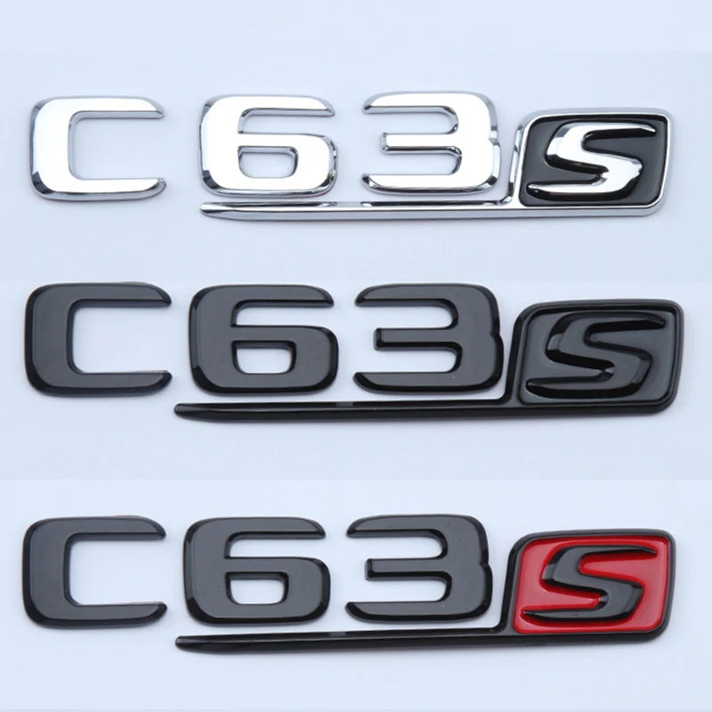 2016-19 3D Nero Lucido C63S Logo Lettere Distintivo Del Bagagliaio Dell'Auto Per Mercedes Benz C63S Amg W205 Coupe C63S Emblem Sticker Accessori