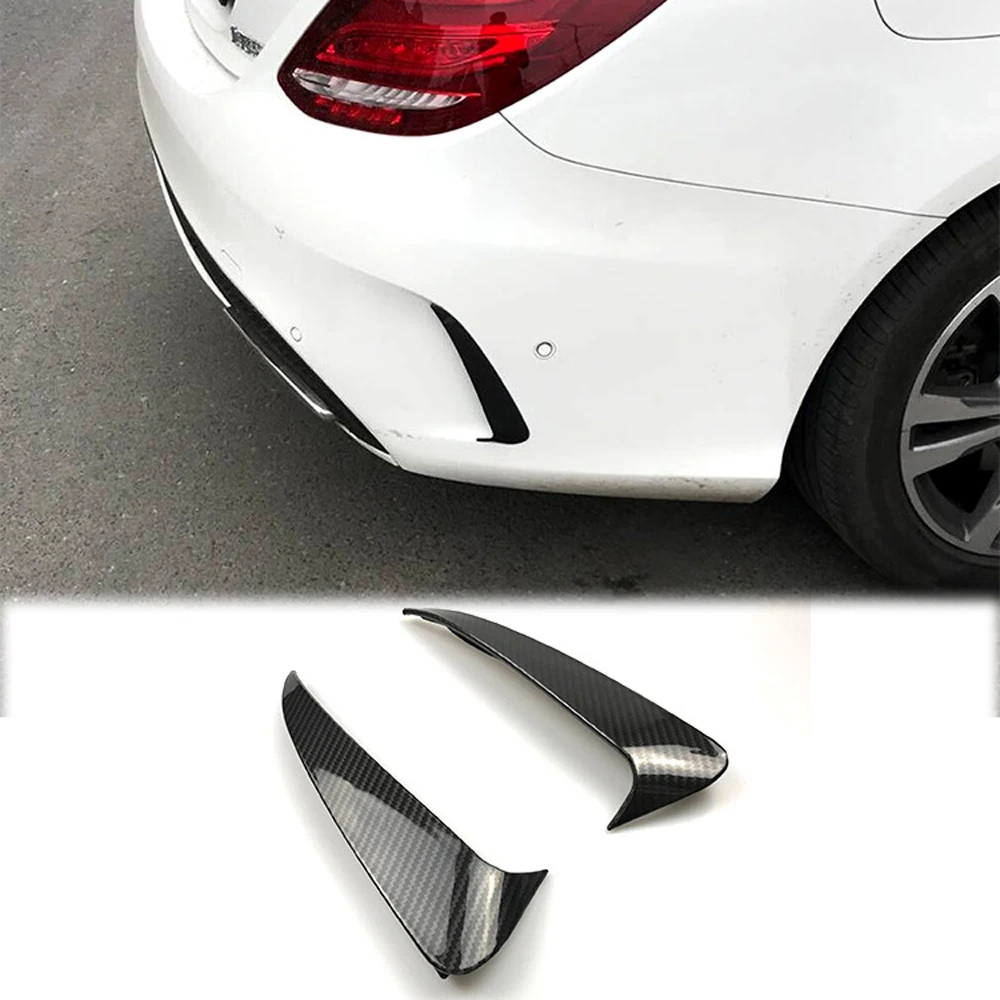 Splitter Paraurti Posteriore Auto Per Mercedes Benz Classe C W205 C43 C63 Coupe Amg 2015-2018 Carbon Black Air Outlet Tail Wind Knife