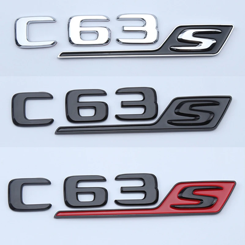 2019-22 3D Nero Lucido C63S Logo Lettere Distintivo Del Bagagliaio Dell'Auto Per Mercedes Benz C63S Amg W205 Coupe C63S Emblem Sticker Accessori