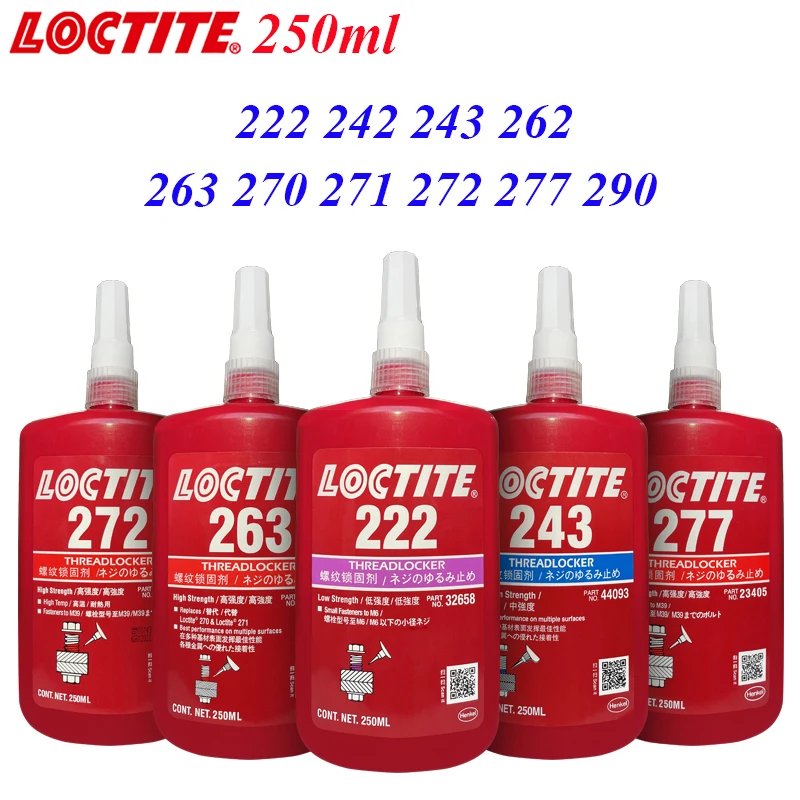 Colla Di Bloccaggio Del Filo 250Ml Loctite 242 243 222 Adesivo Sigillante A Vite 263 262 270 271 272 277 290 Per Tutte Le Guarnizioni A Vite In Metall