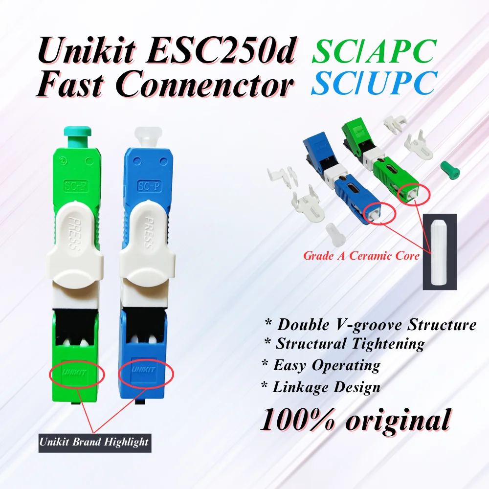 Unikit Esc250D Sc Apc Sc/Upc Connettore Rapido In Fibra Ottica Ftth Single Mode Sc/Upc Connettore Rapido Ottico Originale