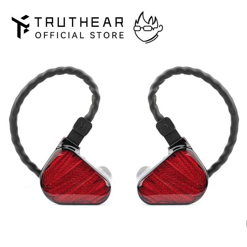 Truthear X Crinacle Zero: Rosso Dual Dynamic Driver In Ear Cuffie Con Cavo 0.78 2Pin