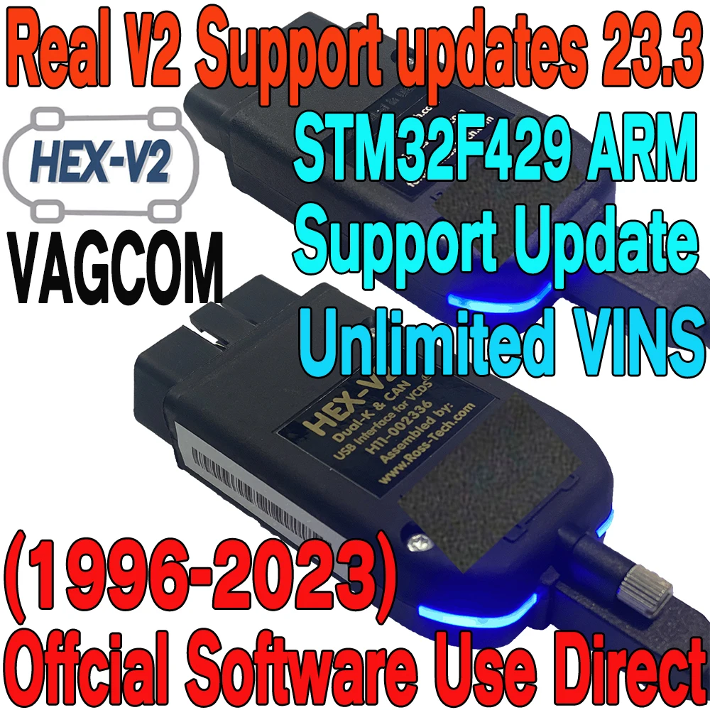 Il Più Nuovo Vero V2 Vcds Interfaccia Hex V2 Vag Com Update 23.3 Per Vw Per Audi Skoda Seat Multi-Language Car Autocom Diagnostics Tool