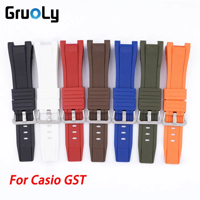 Cinturino In Resina Per Casio Gst-W300G Gst-W300 Gst-S300G Gst-S300 Gst-W100G Sostituire Il Braccialetto Con Cinturino In Gomma Sportiva Mimetica