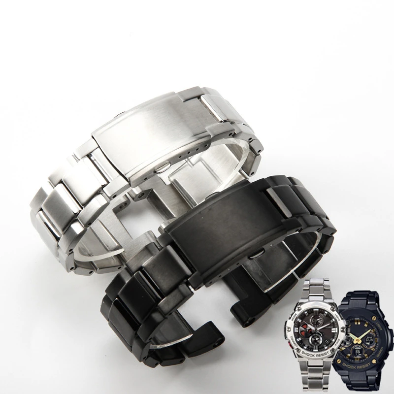Per Casio G-Shock Gst-210 W300 400G B100 S100D/S110D/W110 Cinturino In Metallo Cinturino In Acciaio Inossidabile