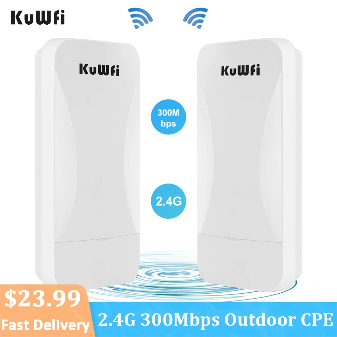 Kuwfi Potente Ripetitore Wifi 300Mbps A Lungo Raggio Wifirauters Wireless Bridge 2.4Ghz Copertura Wifi Punto A Punto 1Km Per Fotocamera
