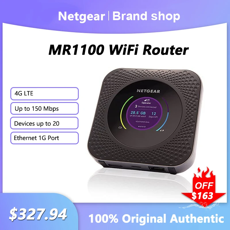 Sbloccato Netgear Nighthawk Mr1100 Router Wifi 4G Lte Scarica Velocità Fino A 1 Gbps Ripetitore Di Segnale Pocket Mifi Sim Card Slot