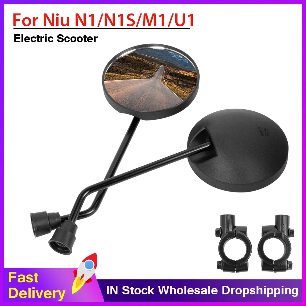 Specchietto Retrovisore Manubrio Rotondo Riflettore Ciclismo Convesso Regolabile Per Niu Electric N1/N1S/M1/U1 Scooter E-Bike Sinistro Destro