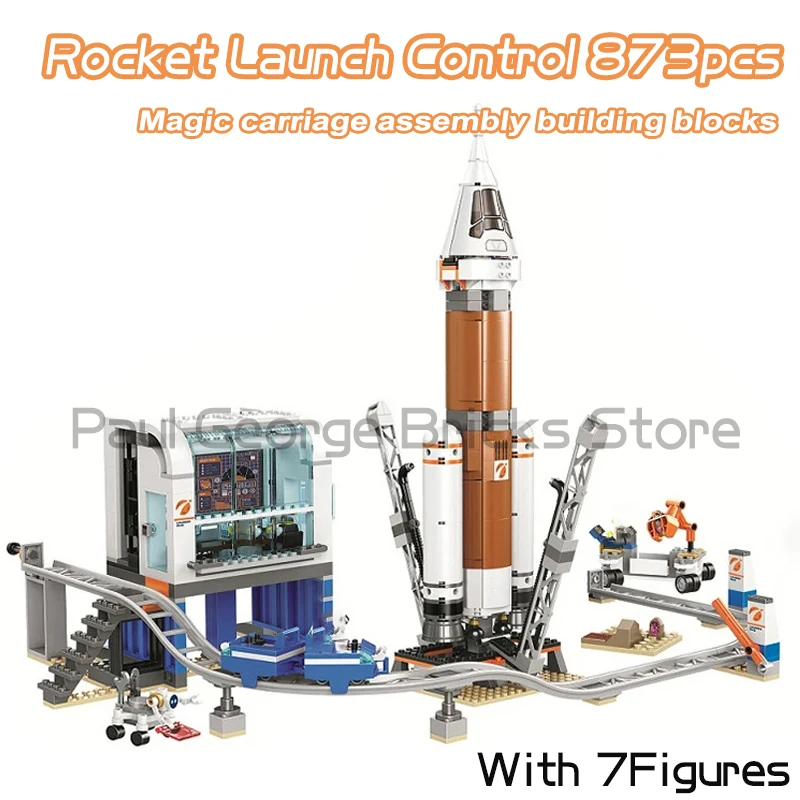 City Series Deep Space Rocket Control Center Building Blocks Space Shuttle Base Astronaut Fit 60228 Mattoni Giocattoli Per Regali Per Ragazzi