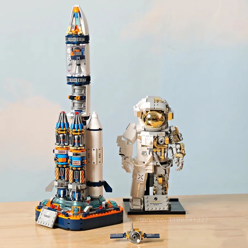 Moc Space Exploration Shuttle Model Half-Body Rocket Building Block Meccanico Astronauta Robot Spaceman Bricks Toy For Boy Gifts