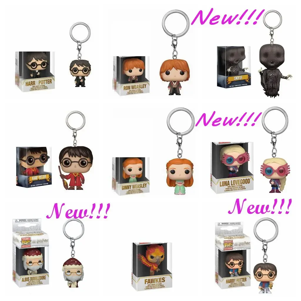 Funko Pop Dementor Hermione Luna Lovegood Dobby Snape Ron Ginny Magic School Fawkes Hedwig Model Dolls Action Figure Portachiavi