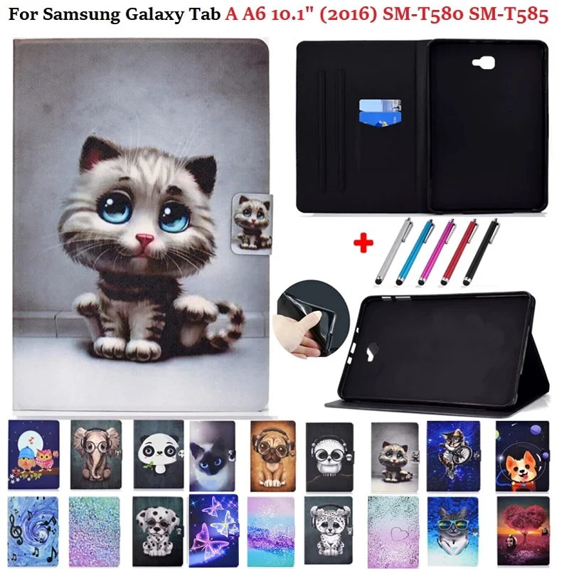 Coque Per Samsung Tab A6 10.1 Custodia 2016 Sm-T580 Custodia In Pelle Pu Per Samsung Galaxy Tab A A6 10 1 Cover Per Tablet T585 T580