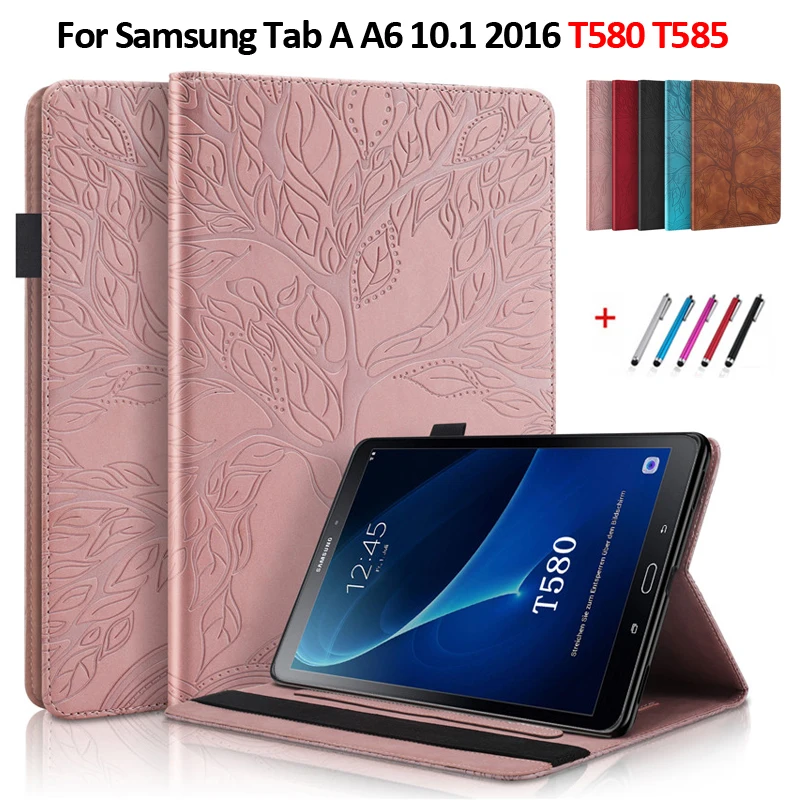 Coque Per Samsung Galaxy Tab A6 Custodia In Pelle Pu Goffrata Portafoglio Tablet Funda Per Samsung Galaxy Tab A 10.1 2016 Custodia T580 T585