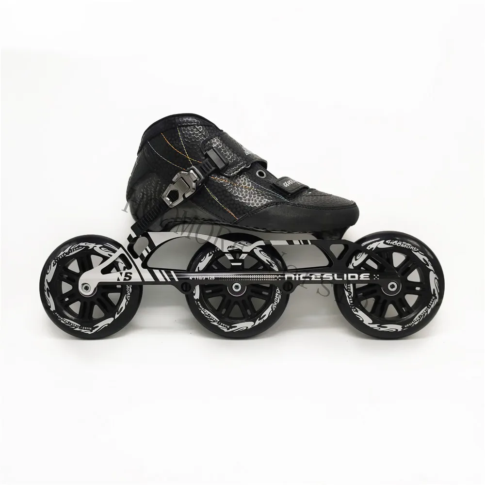 Sneaker 3X125Mm Marathon Road Speed Race Pattinaggio Per 125Mm Street Fast Inline Speed Skates 125 3 Ruote In Fibra Di Carbonio Multiuso