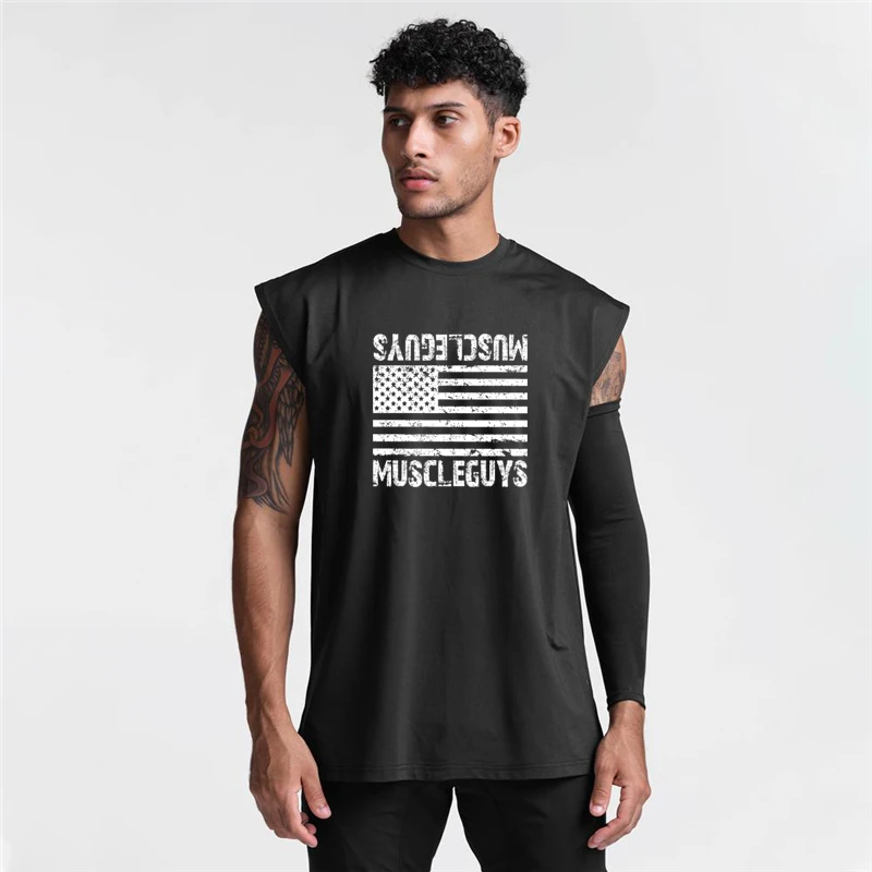 Muscleguys Mesh Gym Clothing Mens Workout Sleeveless T Shirt Bodybuilding Tank Top Fitness Sportswear Mens Vests Muscle Singlets