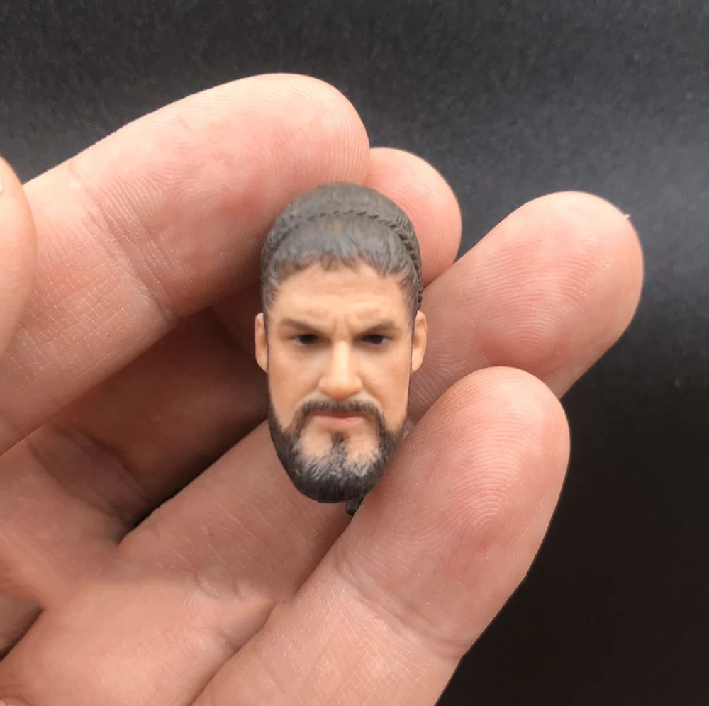 In Vendita 1/12 Man Viking Sparta 300 Warriors Calm Version Maschio Painted Head Sculpture Carving Fit 6 "Shf Mezco Action