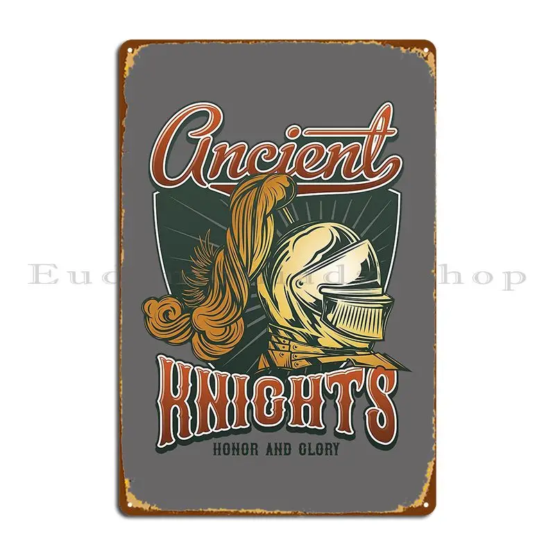 Ancient Knights Warriors Vintage Metal Sign Cave Personalizzato Wall Murale Targa Da Parete Vintage Tin Sign Poster