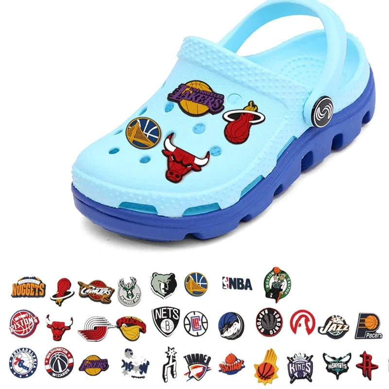 30 Stili Lakers Warriors Shoes Flower Team Shoes Flower Buckle Hole Decorazione Per Scarpe Houston Rockets Decorazione Superiore Regalo Unisex