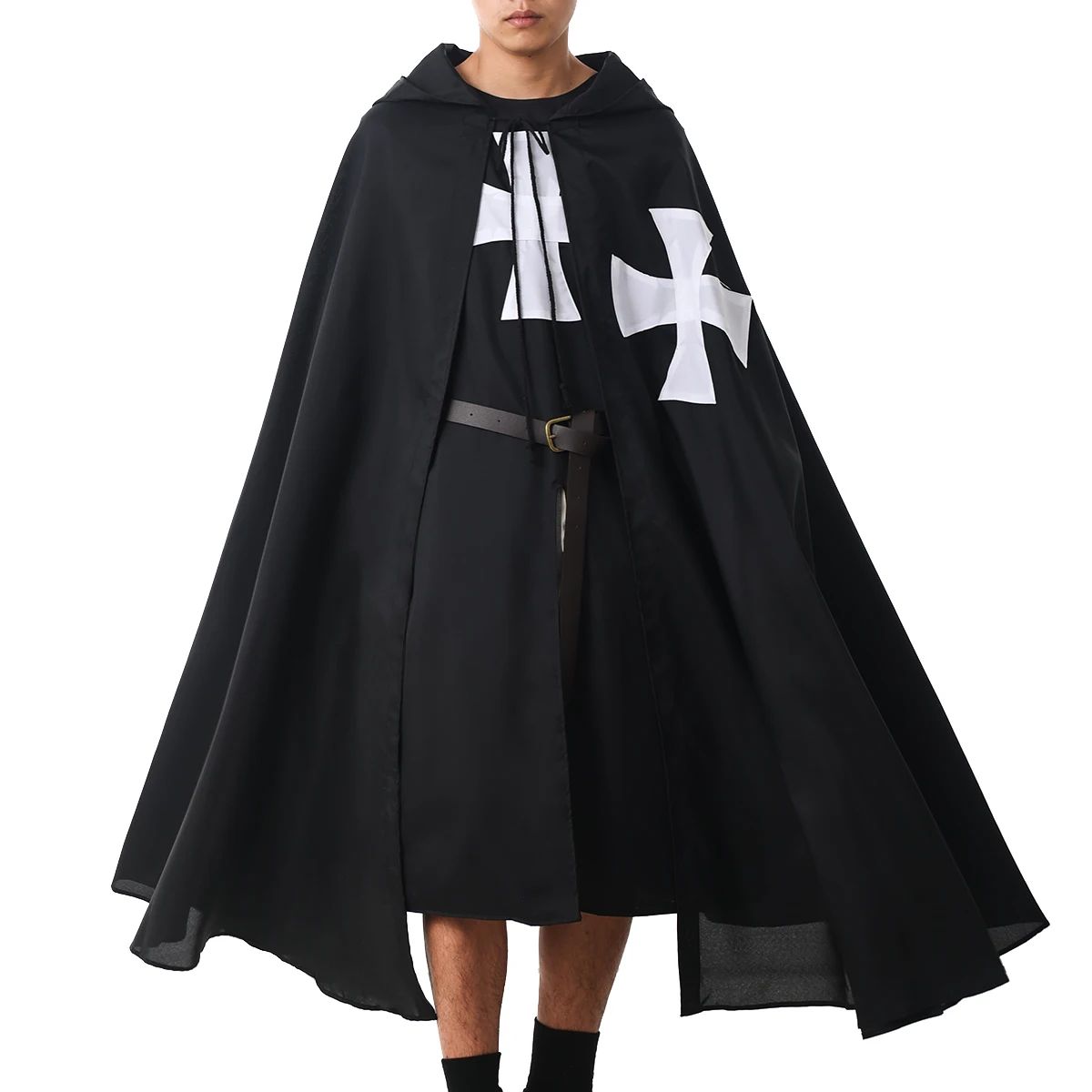 Costume Medievale Mens Halloween Viking Cosplay Robe Cavalieri Templari Warriors Cape Abbigliamento Ospedaliero