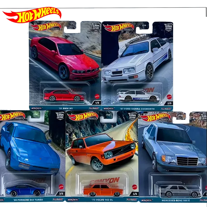 Genuine Hot Wheels Premium Car Culture Canyon Warriors 1:64 Ragazzi Giocattoli Per Bambini Diecast Porsche 944 Turbo Volvo Mercedes-Benz