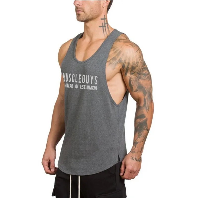 2023 New Mens Canotta Palestre Allenamento Fitness Bodybuilding Camicia Senza Maniche Abbigliamento Maschile In Cotone Canotta Casual Canotta Canottie