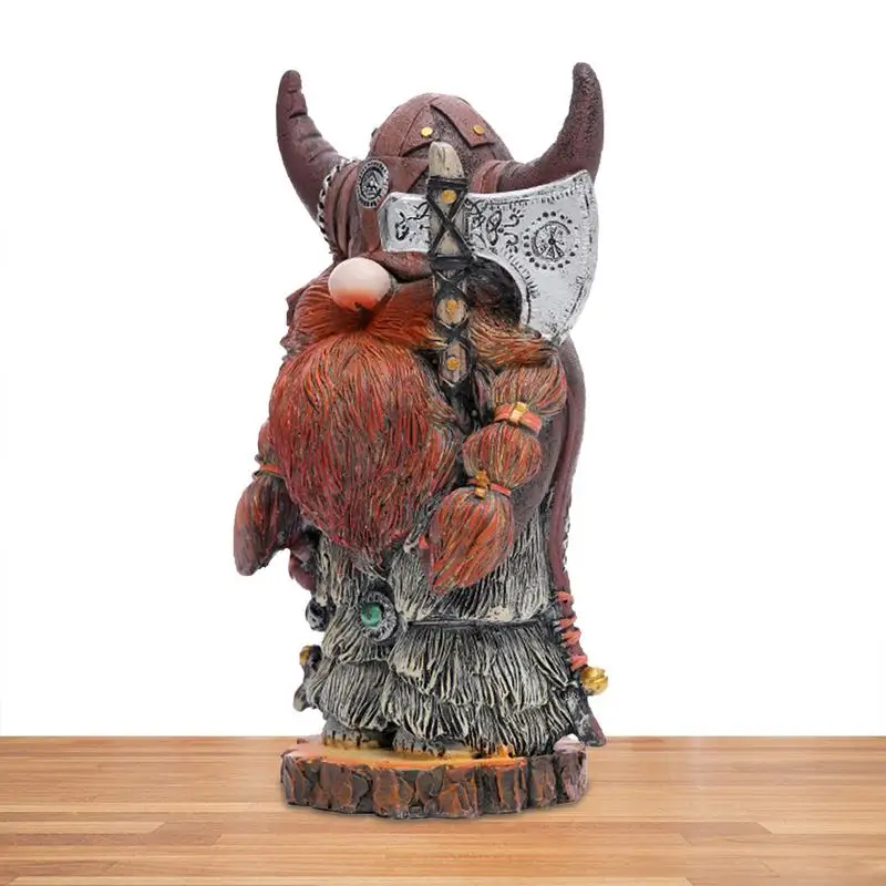 Nordic Gnome Statua In Resina Viking Warriors Victor Norse Dwarf Sculpture Outdoor Garden Decoration Viking Axe Warriors Sculpture