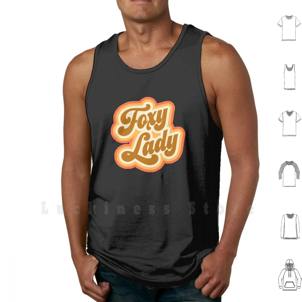 "Foxy Lady" Vintage 1970S Canotte Gilet Senza Maniche Foxy Lady Poliestere Muscle Cars Discoteca Flashback 70S Throwback 1970S