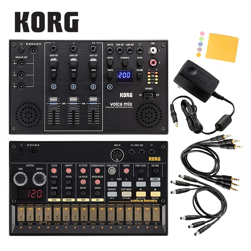 Korg Volca Beats Bundle Analogico A Tamburo Con Korg Volca Mix E Panno Per Lucidare [Volca Beats + Volca Mix + Panno Per Lucidare]