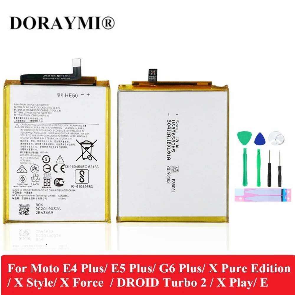 Batteria Doraymi-He50 Per Motorola Moto, Moto E4, E5 Plus, G6 Plus, E X Pure Edition, X Style Force Play, Droid Turbo 2