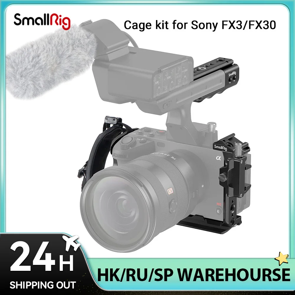 Smallrig Full Camera Cage Rig Kit Per Sony Fx3/Fx30 Con Morsetto Per Cavo Scarpa Fredda Nato Rail Per Sony Fx3 Cinema Camera Kit Fai Da Te