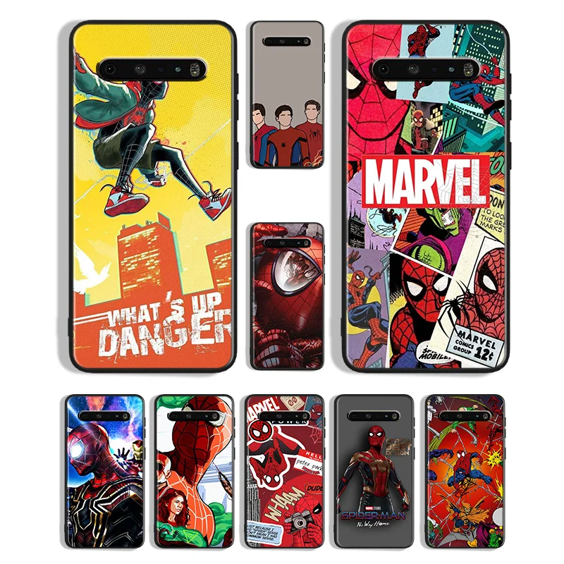 Marvel Spider Man Anime Per Lg K92 K71 K61 K52 K51S K42 K41S K40S K22 Q60 V60 V50 V40 V30 G8X G8 Thinq Custodia Per Telefono Nera