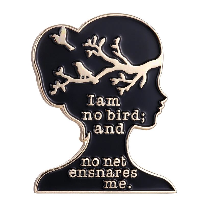 Jane Eyre Charlotte Bronte I Am No Bird Book Quote Smalto Pin