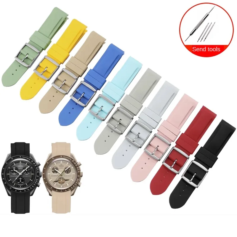 Cinturino Di Ricambio In Gomma Sostitutivo Per Cinturino In Silicone All-Silicone Omega Swatch Speedmaster Planet Series 20Mm