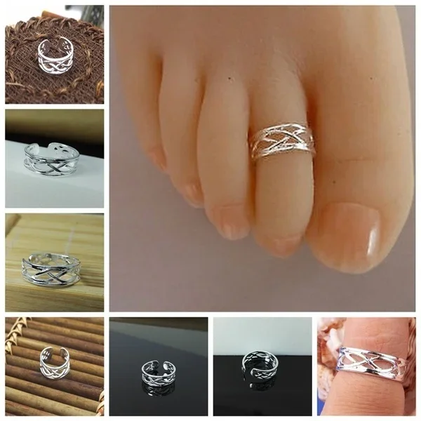 Delysia King Vendita Calda Donna Elegante Antico Anello Regolabile Punta Alla Moda Estate Scavata Piede Gioielli Da Spiaggia