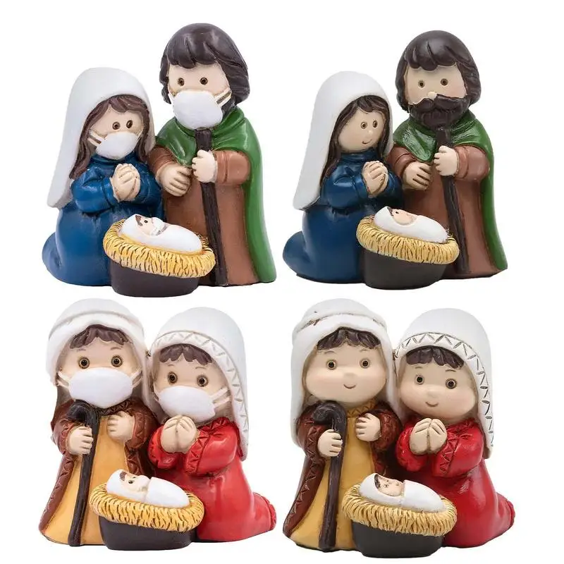 Set Presepe Del Villaggio Presepe Figurine Di Presepe Di Natale Set Di Statue Di Presepe In Miniatura Decorazione Classica Artigianato Santo Di Natale