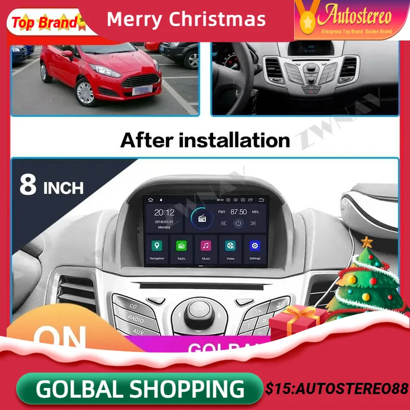 Android 12.0 Car Dvd Player Navigazione Gps Per Ford Fiesta Mk7 2013-2016 Car Radio Player Auto Video Stereo Multimedia Head Unit