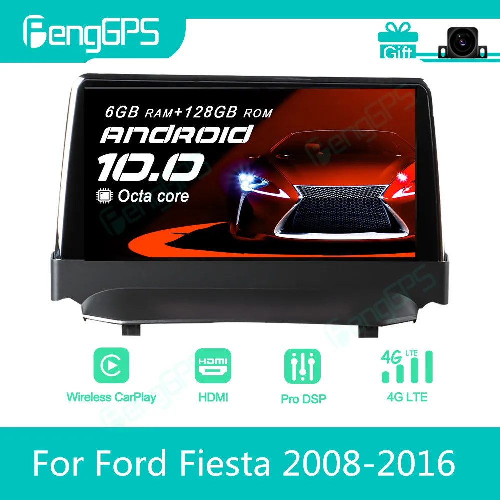 Per Ford Fiesta Mk7 2008-2016 Autoradio Android Autoradio Stereo 2Din Lettore Multimediale Unità Gps Navi Display Touch Screen