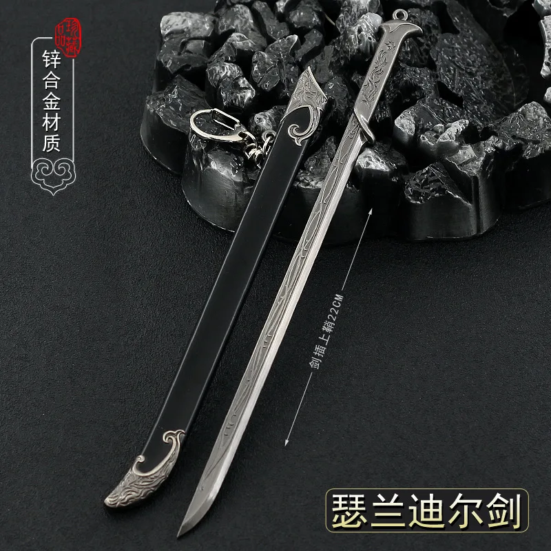 22Cm Thranduil Sword Hobbits Periferiche Cinematografiche 1/6 Full Metal Armi Replica Miniature Attrezzature Per Bambole Decorazione Della Casa Artigi