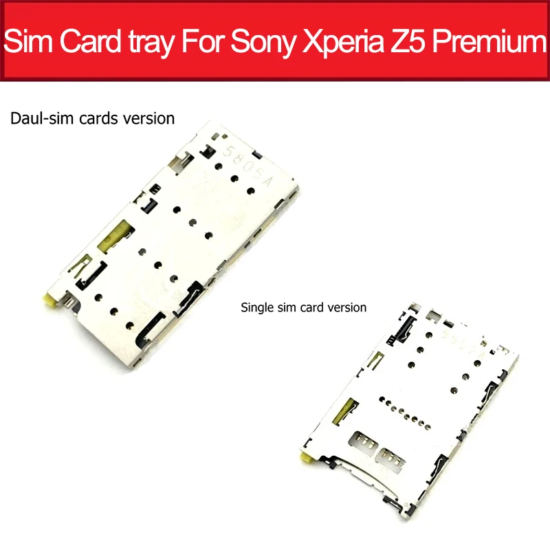 100% Genuino Vassoio Di Carta Di Sim Per Sony Xperia Z5 Premium E6853 E6883 Daul Sim-Card Slot Per Sony Z5 Premio Unico Lettore Di Sim Card