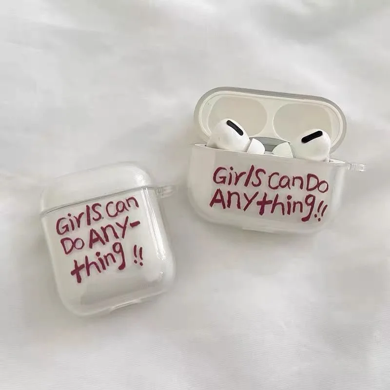 Korea Letter Girl Trasparente Per Apple Airpods 3 Pro Case Cute Cartoon Airpods 1 2 Air Pods Pro 2 Case Airpods Case