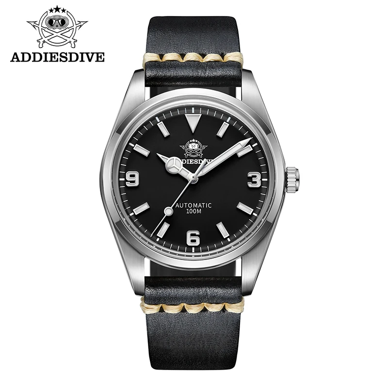 Addiesdive Orologio Subacqueo Meccanico Automatico Da Uomo Bracciale In Vera Pelle Explorer Watch Edizione Limitata 38Mm Movimento Nh35 Bgw9