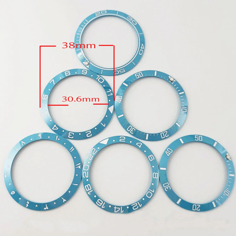 Numeri Arabi Tiffany Blue Ceramic Bezel Insert 38Mm * 30,6Mm Per Sub Gmt Diver Watch Numeri Bianchi