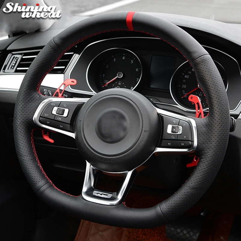 Coprivolante Per Auto Cucito A Mano Brillante Per Volkswagen Vw Golf 7 Gti Scirocco Polo Gti Up! Gti Tiguan (R-Line)