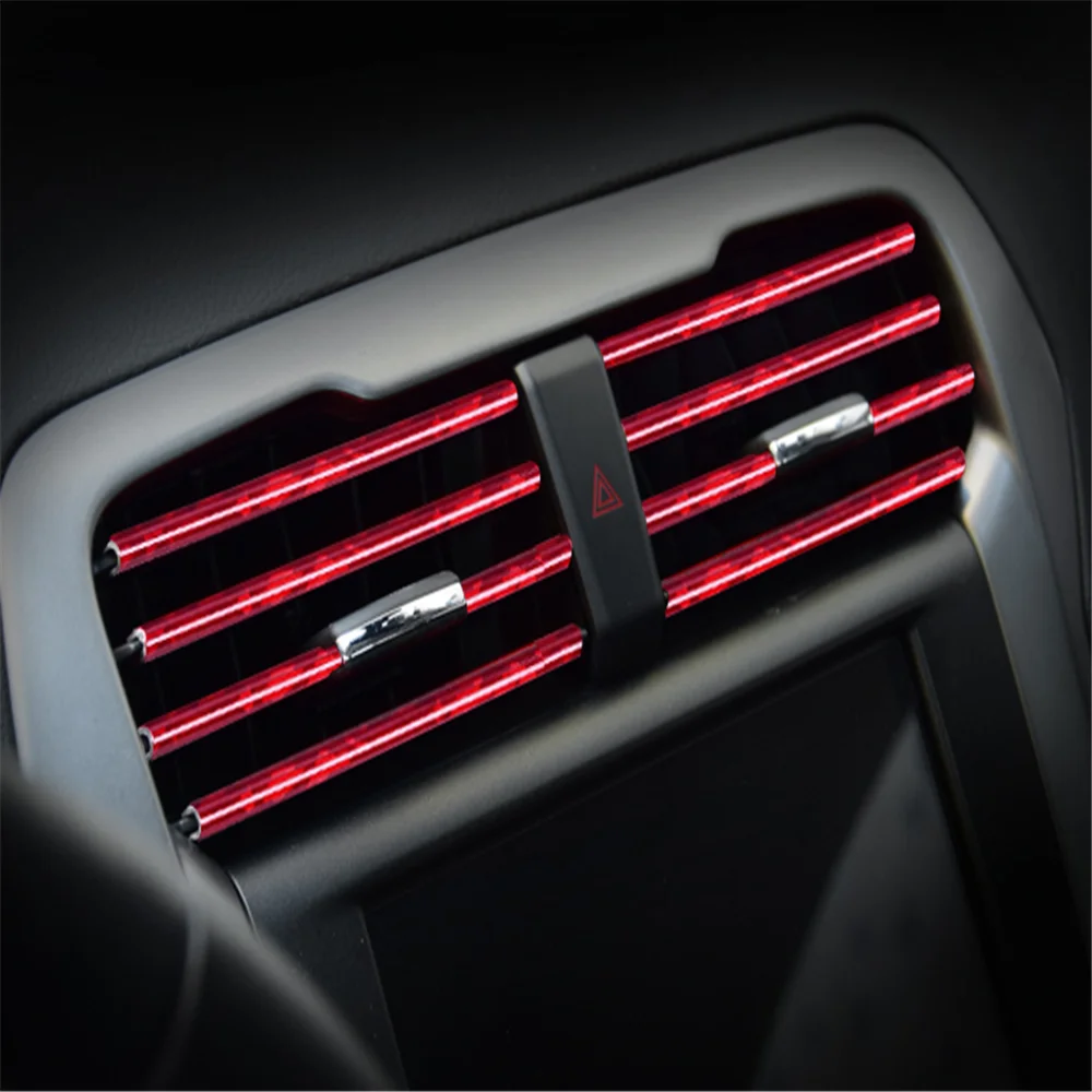 Car Air Outlet Bright Strip Sticker Per Volkswagen Vw Polo Golf 7 Tiguan Polo Up T5 T6 T-Roc Teramont Atlas Gti